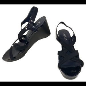 New w/o Tags Ralph Lauren Wedge strap sandal Navy